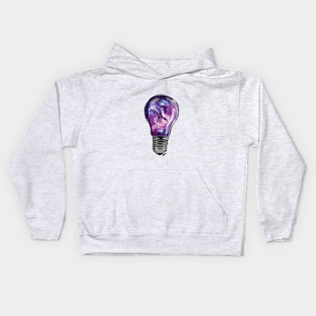 Galaxy bulb Kids Hoodie by colourofoctober